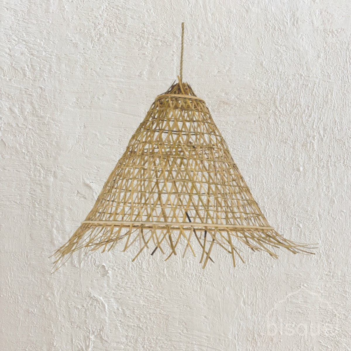 Bakaro : Cone Shaped Rattan Pendant, Natural Small
