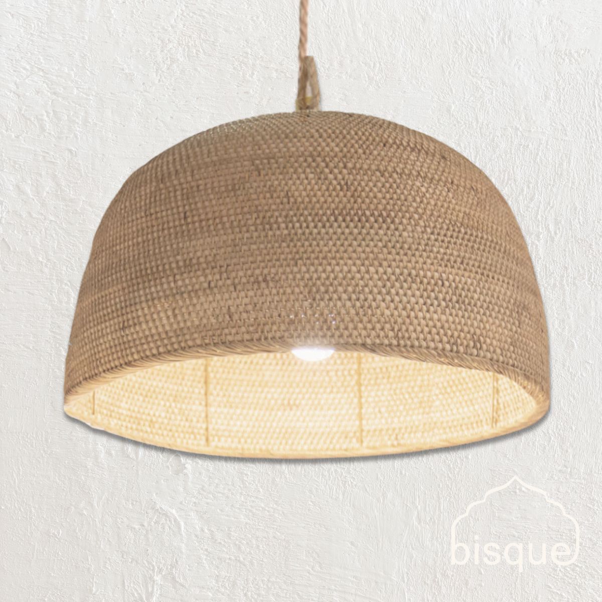 Josefa : Dome Rattan Pendant Light.