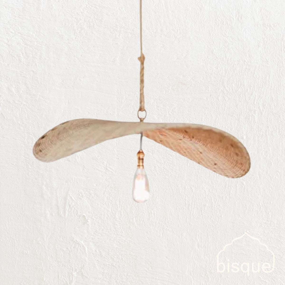 Marica : Rattan Thin Wave Pendant Light