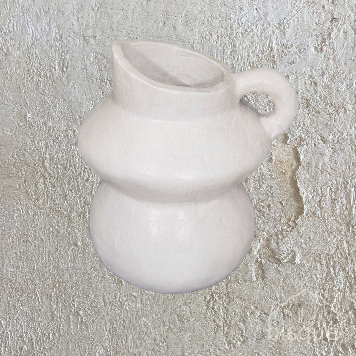 Tamora : Terracotta Jug Single Handle, White Large