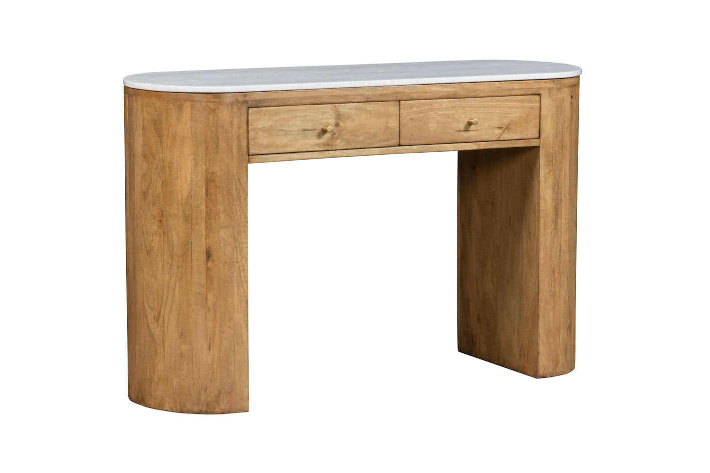 Lashith : Wooden & Marble Top Console Table With Drawers