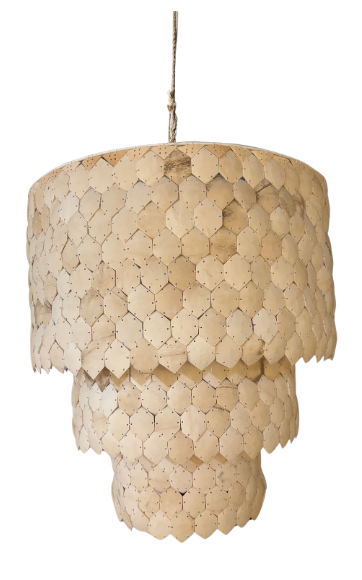 Soleto : three tiered coconut chandelier