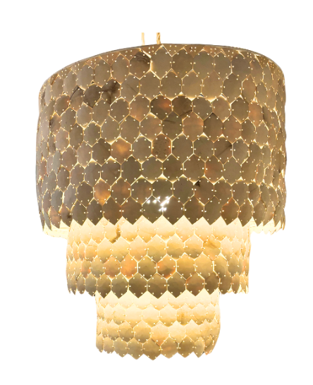 Soleto : three tiered coconut chandelier