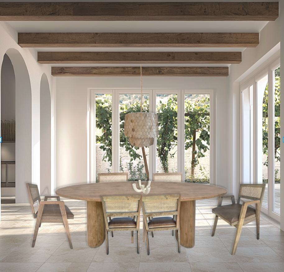 Bonito : Recycled Pine Oval Dining Table