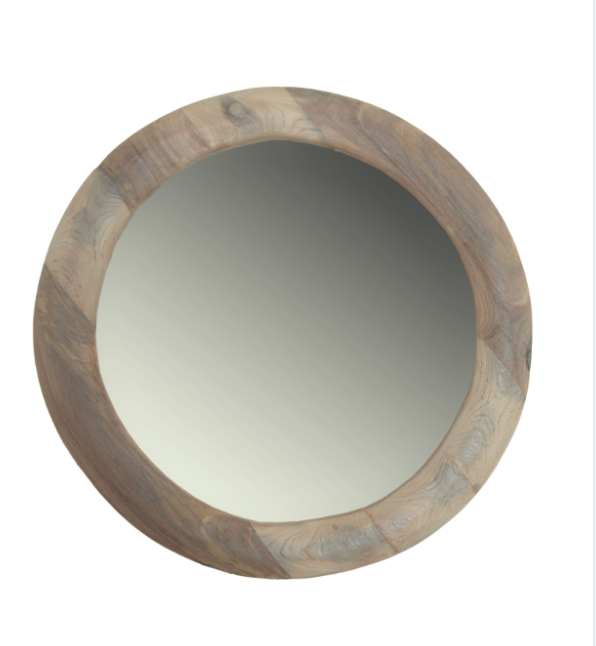 Johan : Round Teak Mirror