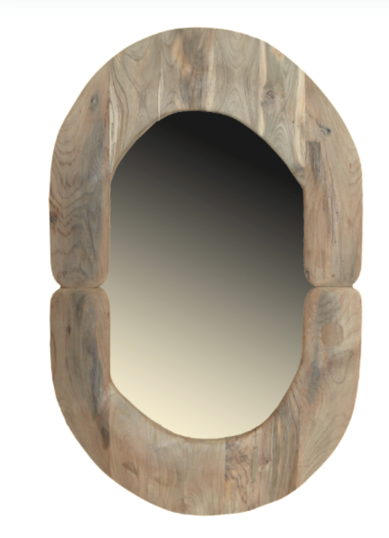 RECYCLED TEAK WOOD MIRROR NATURAL	70 X 110 CM