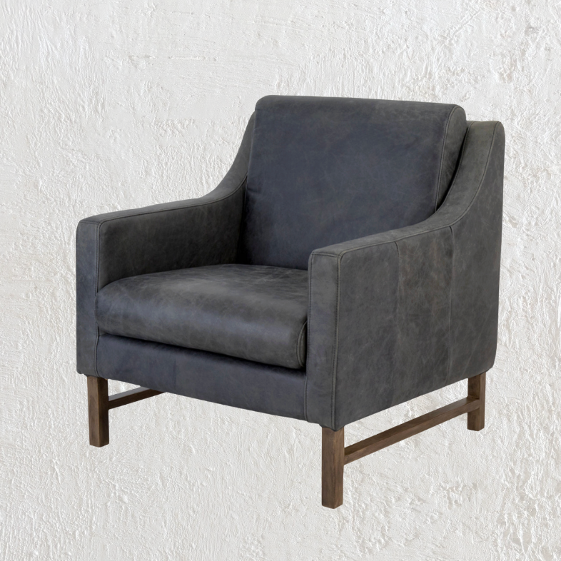 Giorgio : Leather Arm Chair, Lead