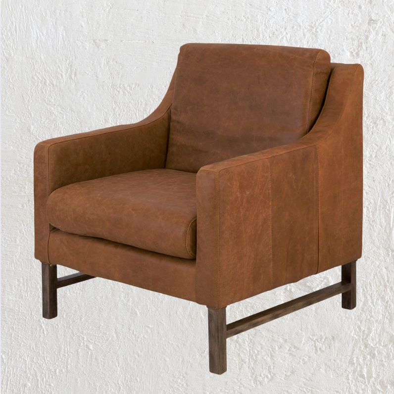 Giorgio : Leather Arm Chair, Brown.