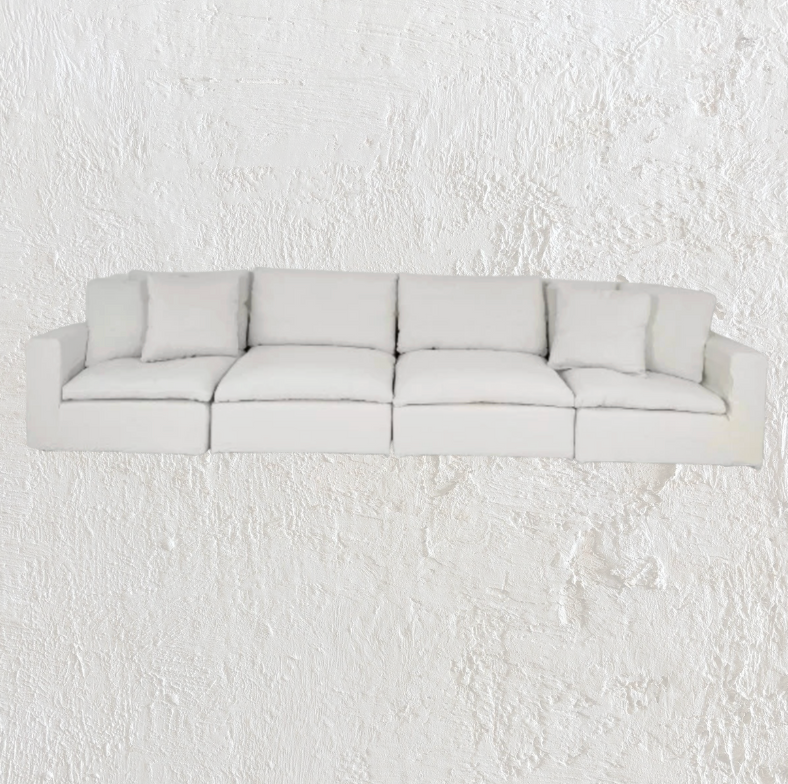 Bahati Modular Sofa 4 Piece, White