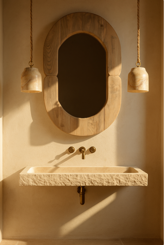 RECYCLED TEAK WOOD MIRROR NATURAL	70 X 110 CM