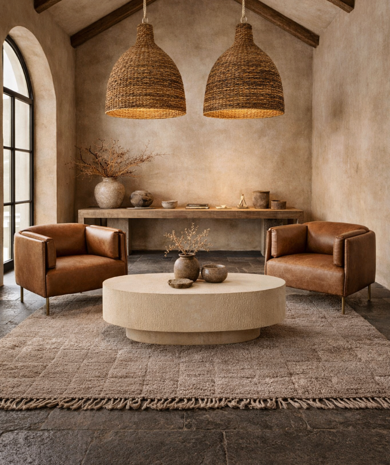 Andrea: Tub Chair, tan leather