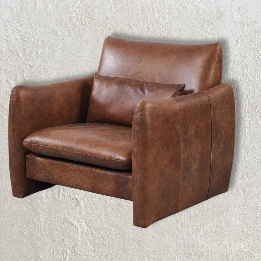 Salerno : leather occasional chair, tan leather