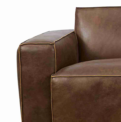 Gabriele Set of 4 modular leather corner sofa in local brown