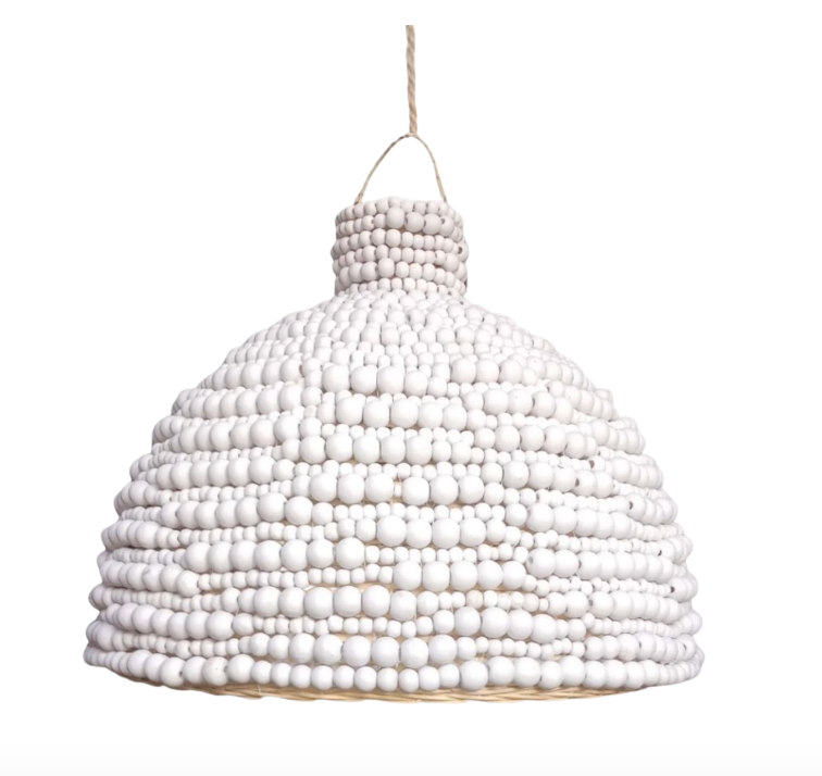 Cahya : Wooden Bead Pendant Light, Large
