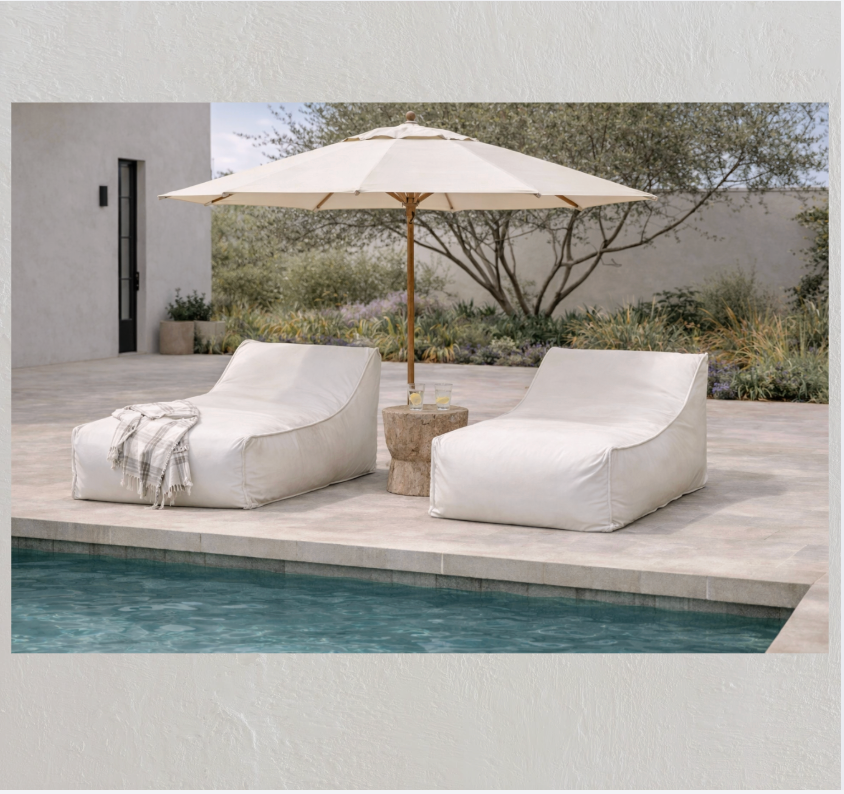 Reef : Outdoor Fabric Sun Bed, White