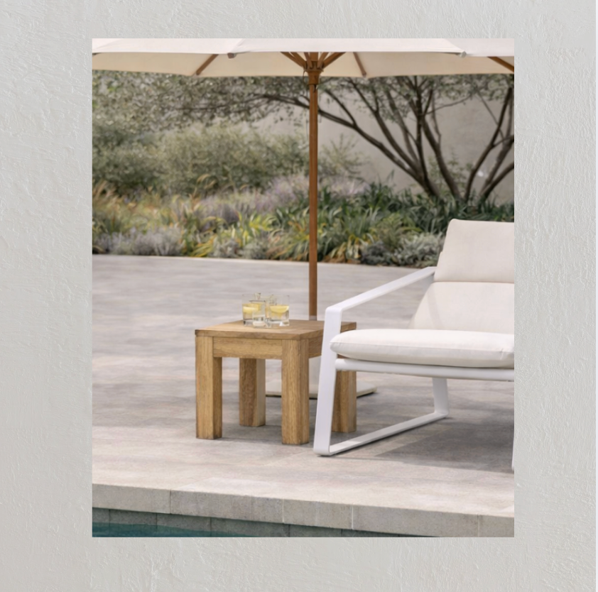 Santoso : Outdoor Side Table, Bleached