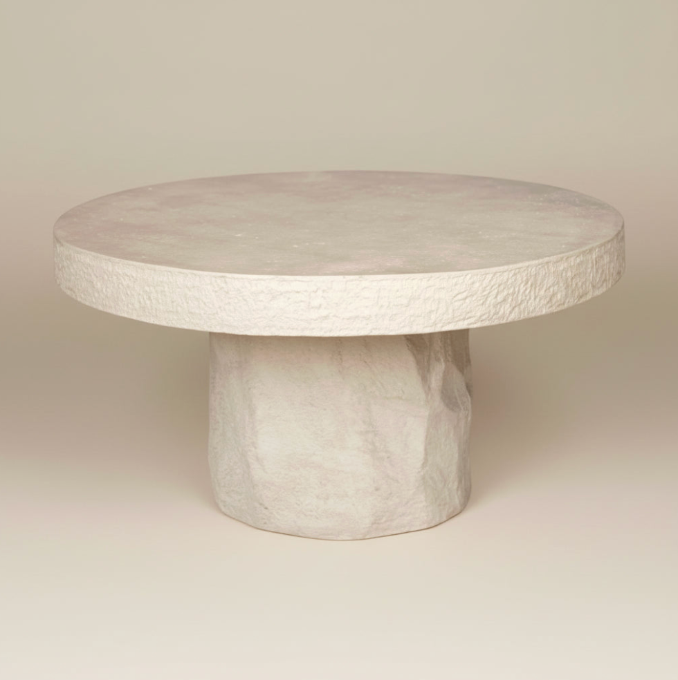 Granito : Round GRC Dining Table with Rough Stone Appearance. 150cm Diam.in a Sand Stone Colour.
