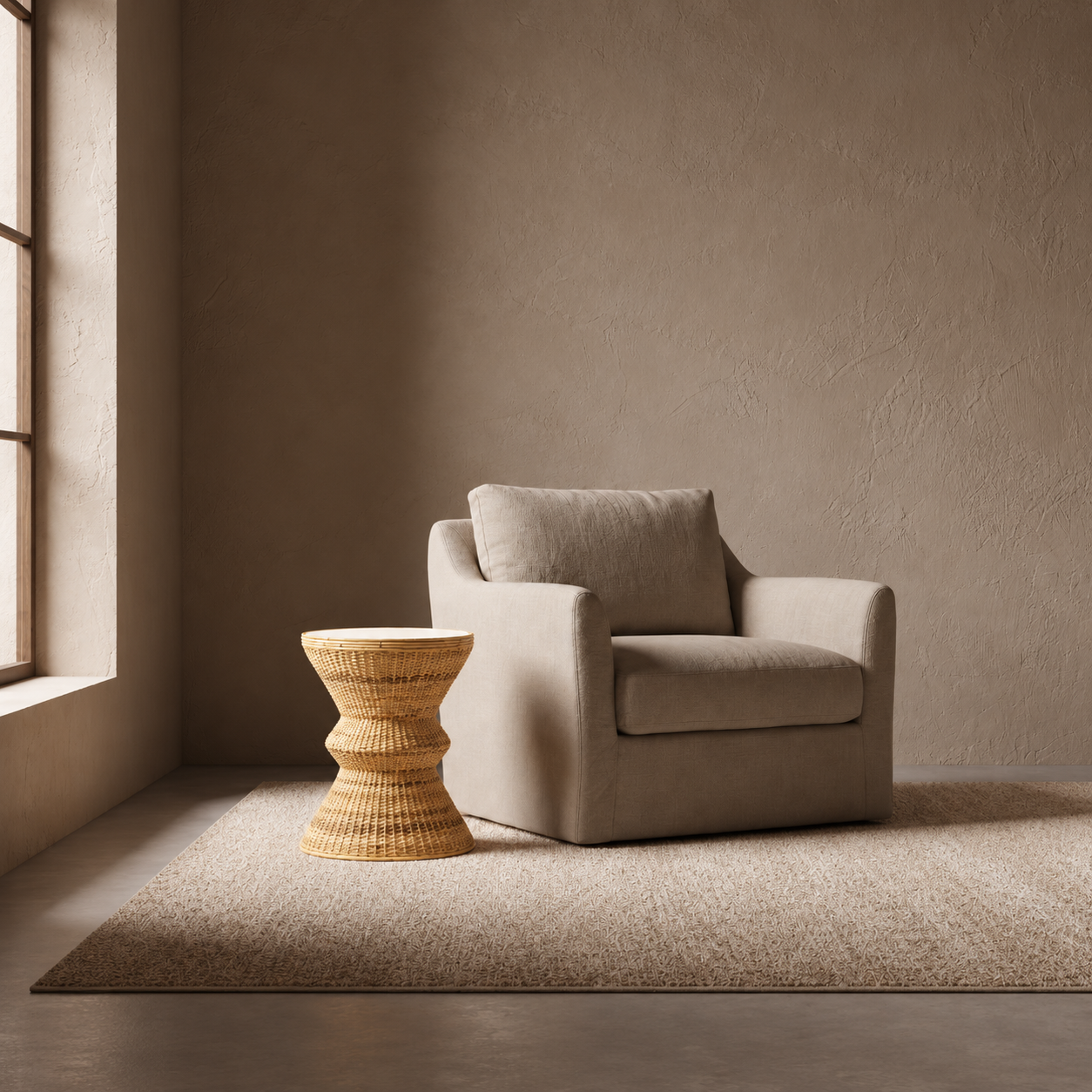 Side Table : Ella : Rattan Hourglass | Natural | OUTLET