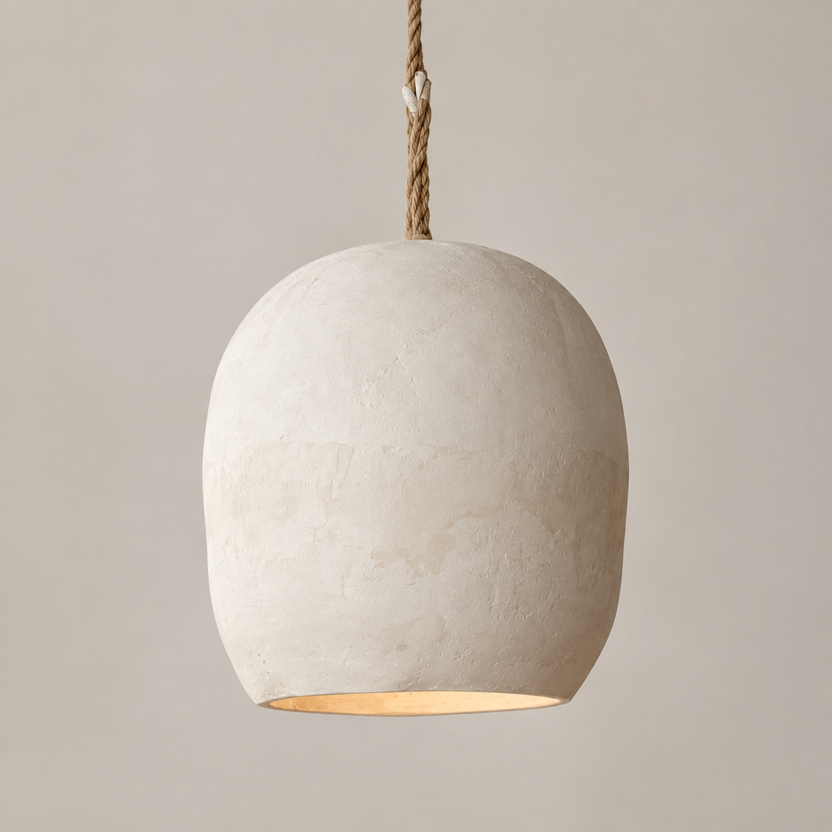 Pendant Light : Dodzi : Rattan Pendant with Clay Outer | Natural