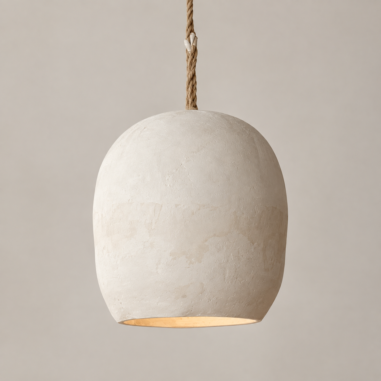 Pendant Light : Dodzi : Rattan Pendant with Clay Outer | Natural