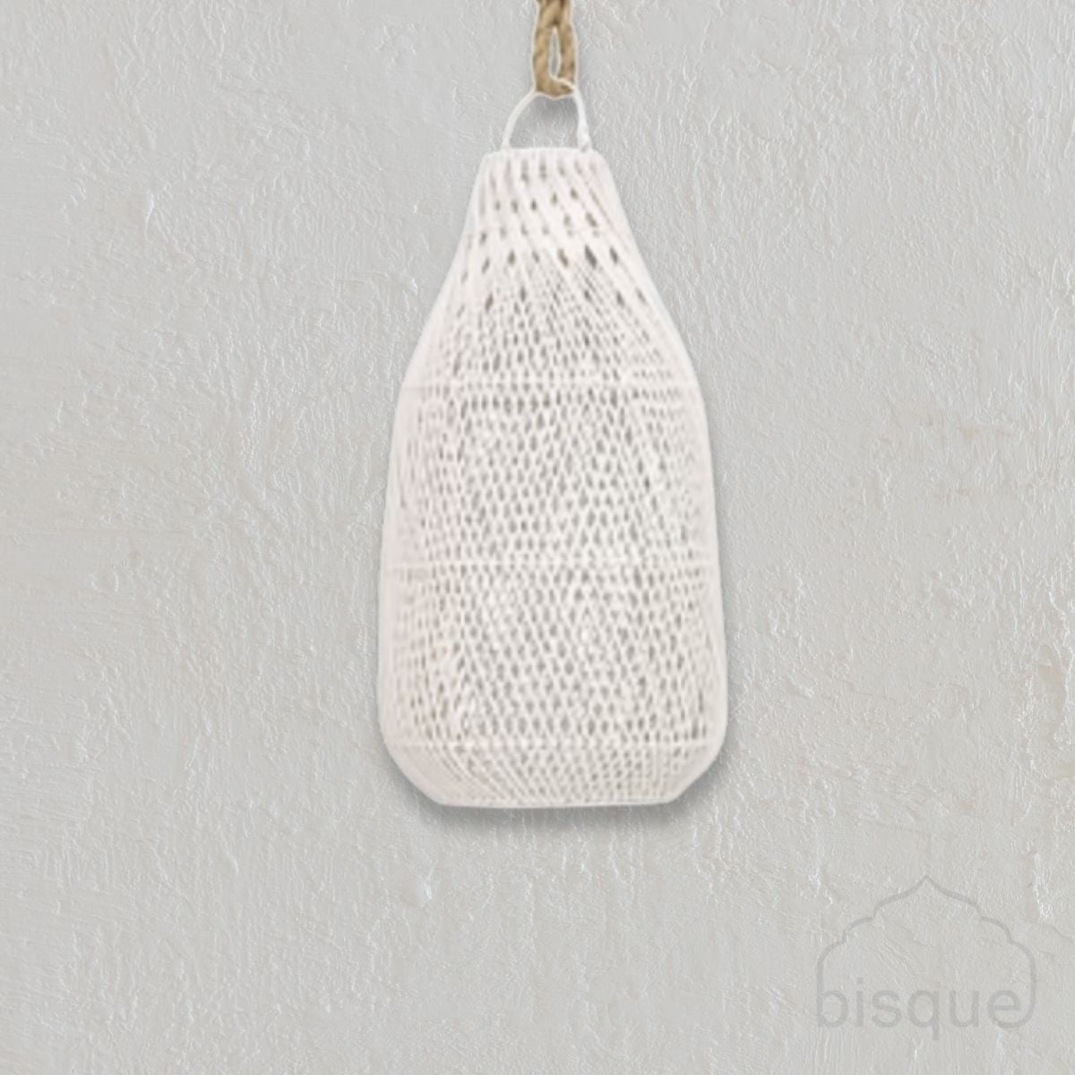 Timoci : Open Weave Rattan Pendant, White