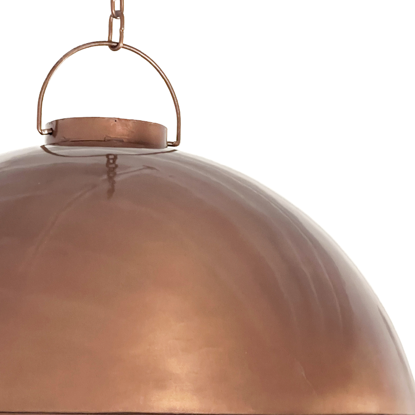 'Fanaka' Antique Dome Pendant, Rose Copper Finish