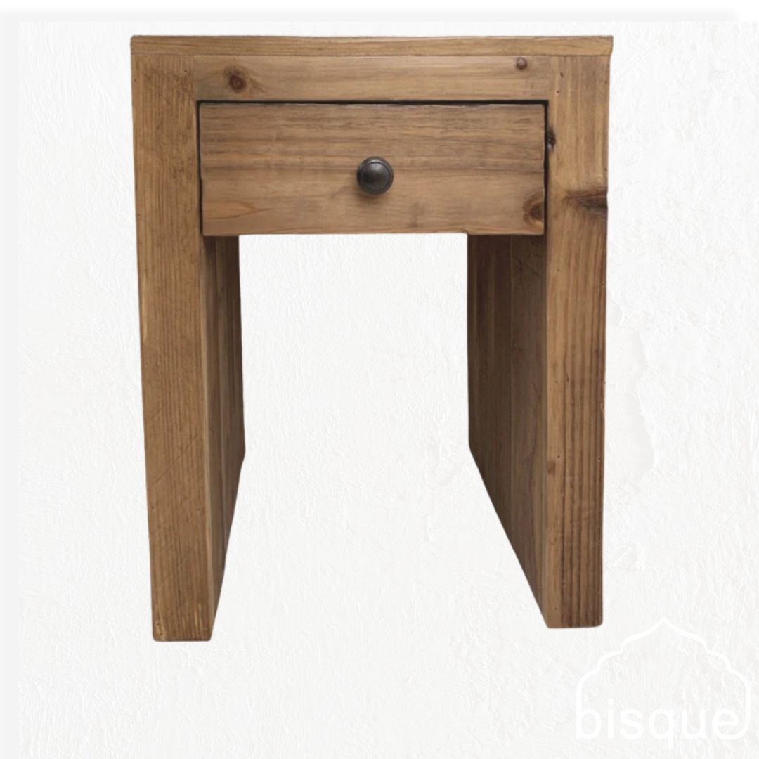 Kani : Tall Bedside Table, Natural Pine
