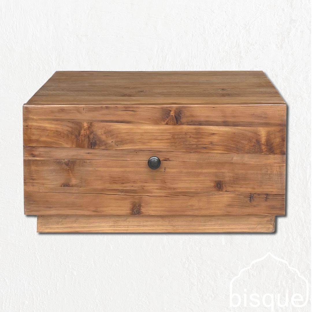 Jasper : Bedside Table, Natural Old Pine 70cm x 40cm x 36cm H