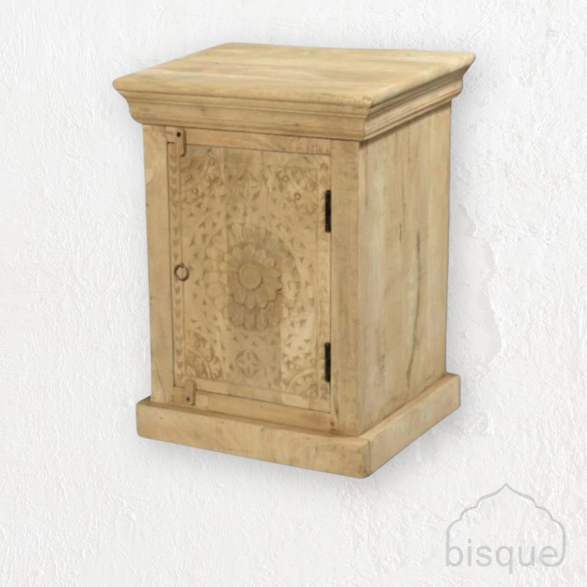 'Chandra' Carved front bedside Cabinet