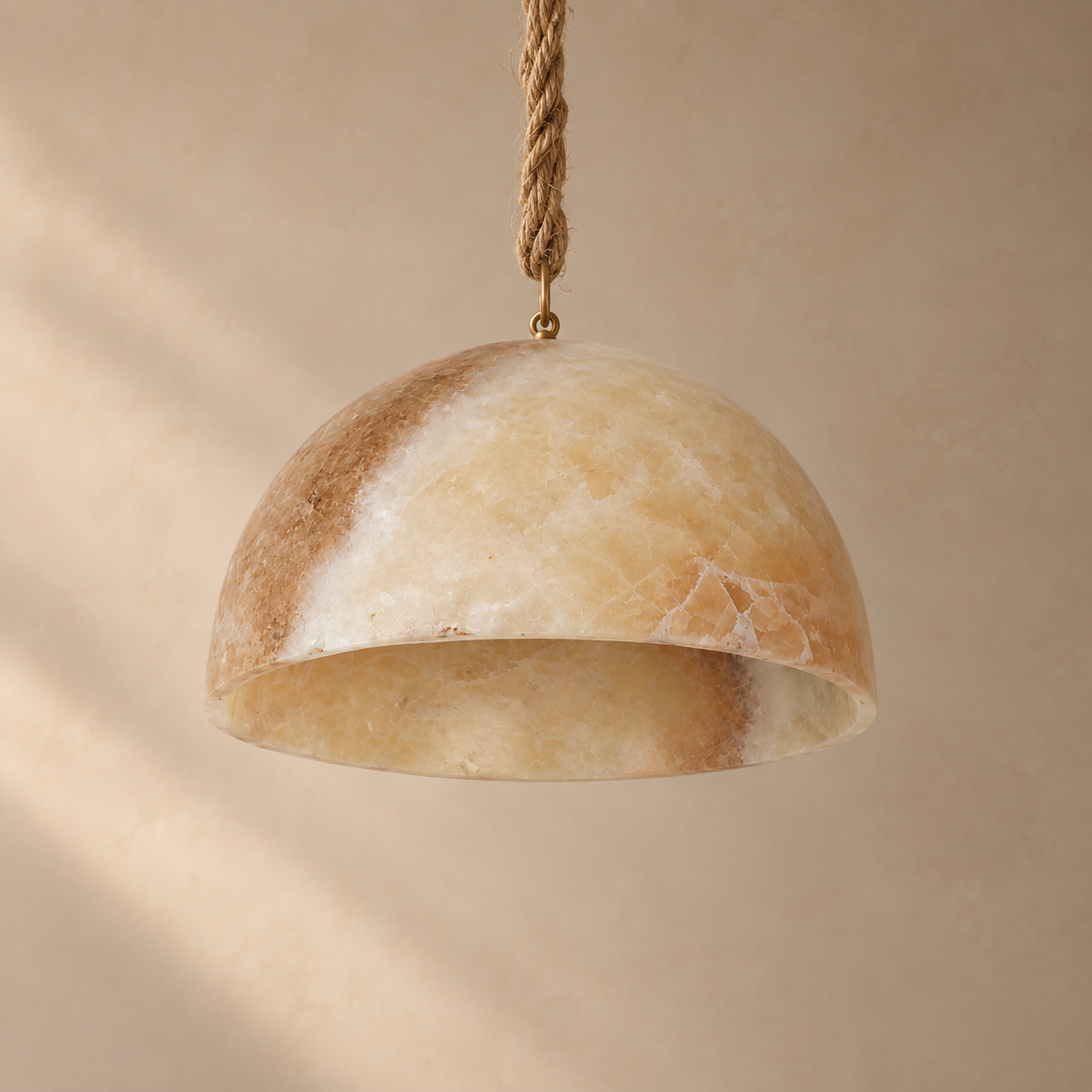 Pendant Light : Shumba : Polished Onyx Dome | Natural