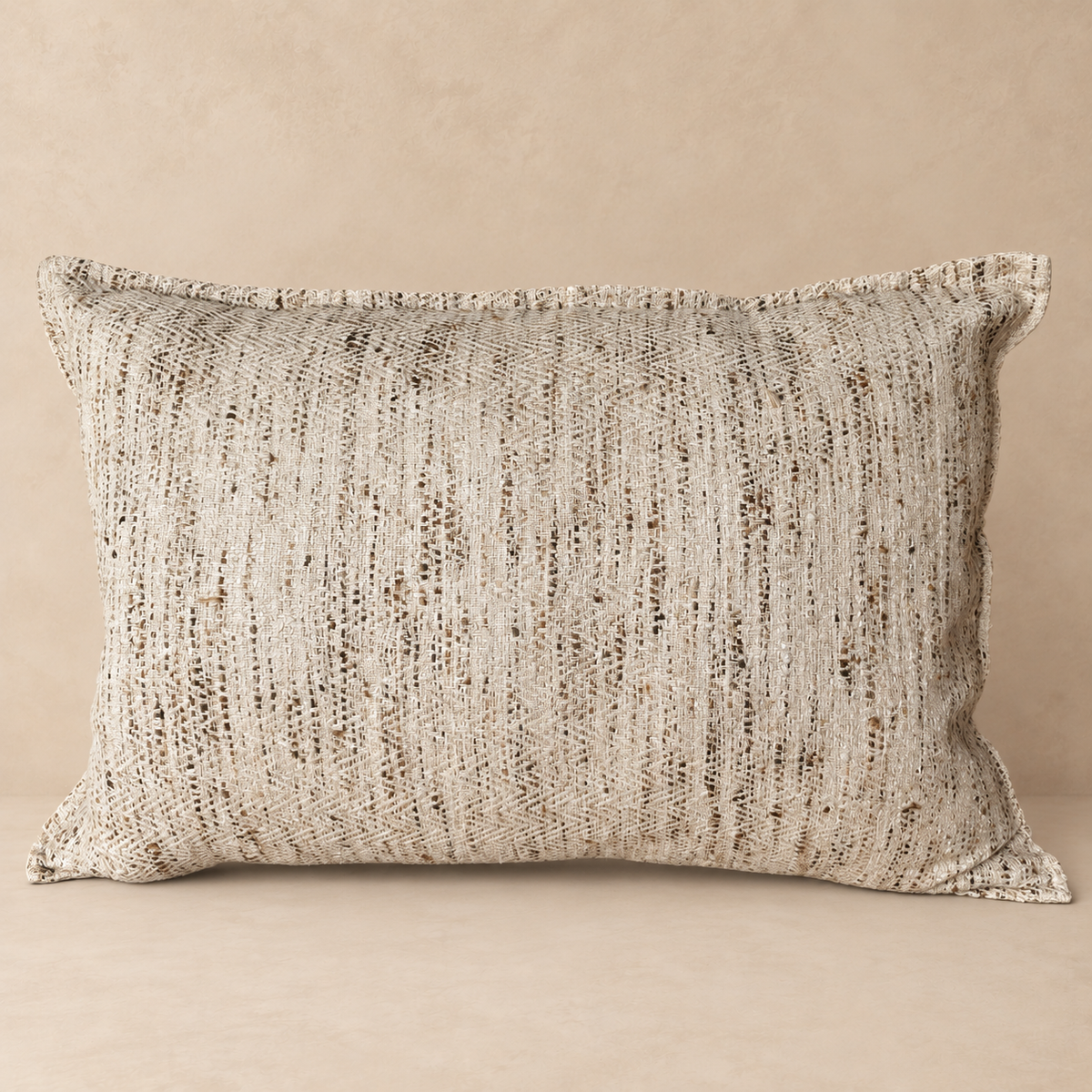 Cushion: Samira Silk Weave Natural | Natural + Chocolate | 2 Sizes