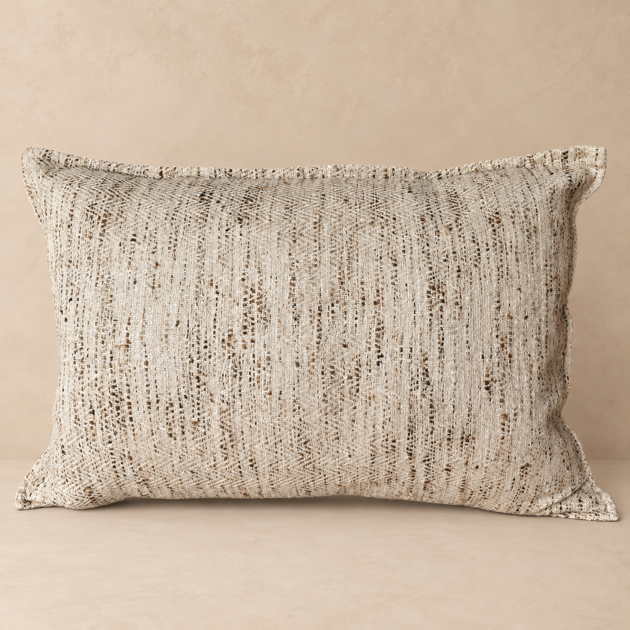 Cushion: Samira Silk Weave Natural | Natural + Chocolate | 2 Sizes