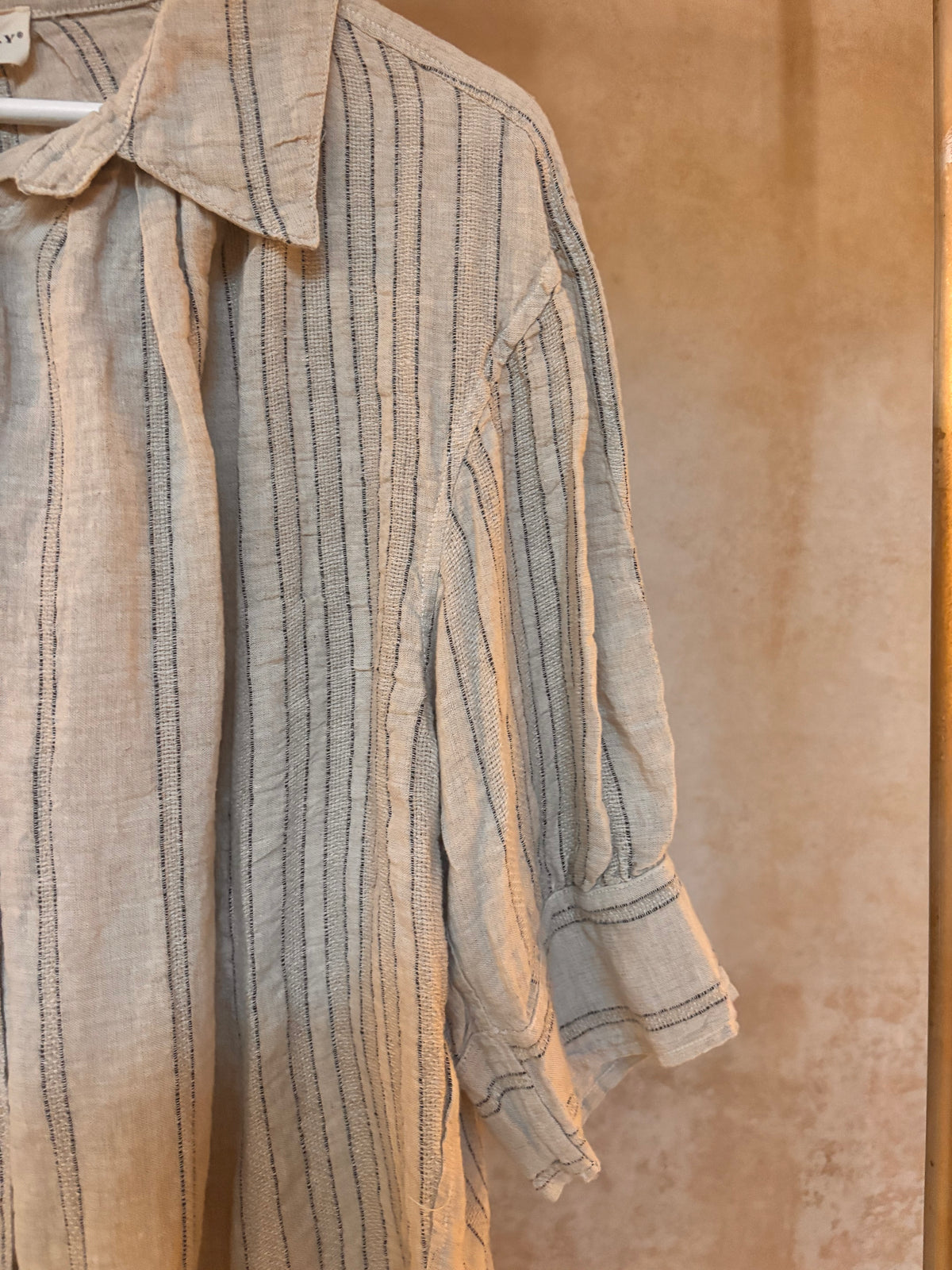 Italian Linen : Adelaide : Top : Beige Stripe