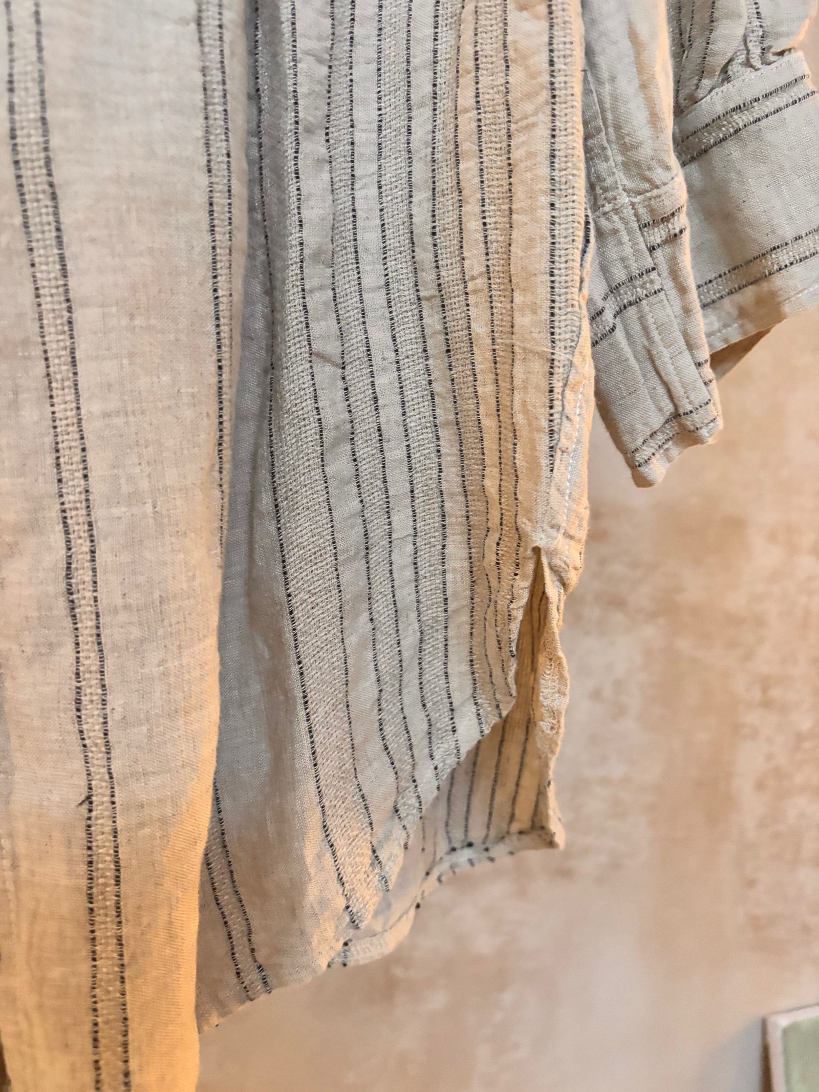 Italian Linen : Adelaide : Top : Beige Stripe