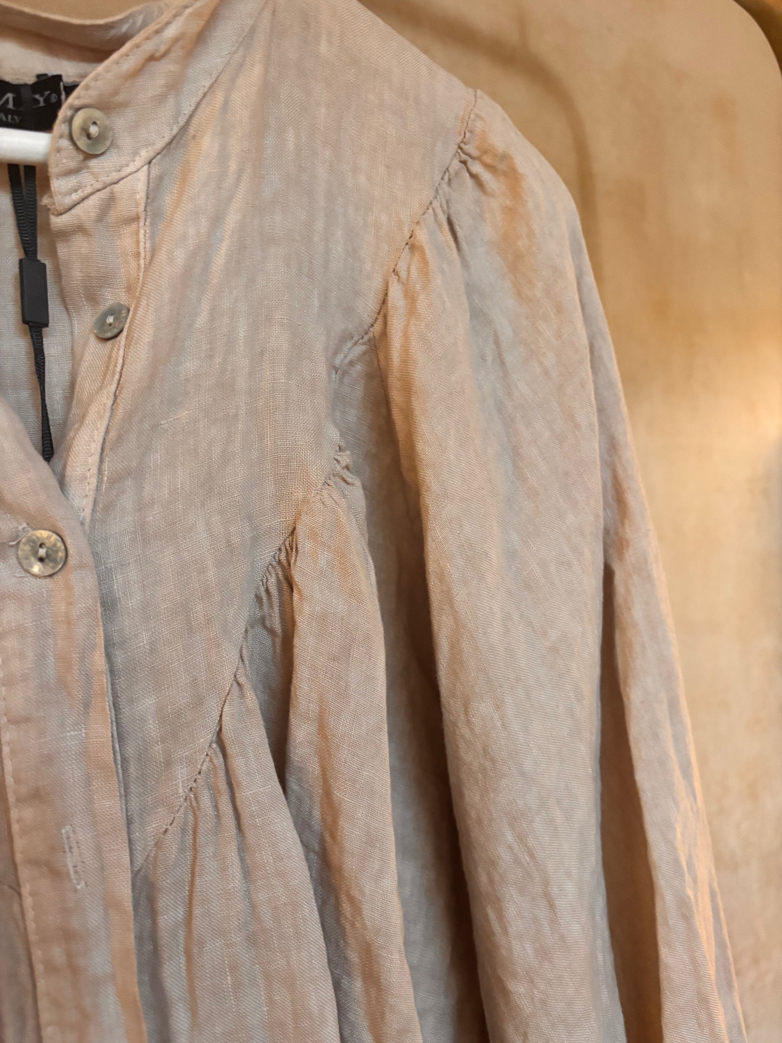 Italian Linen : Alba: Top, S/M: Ecru