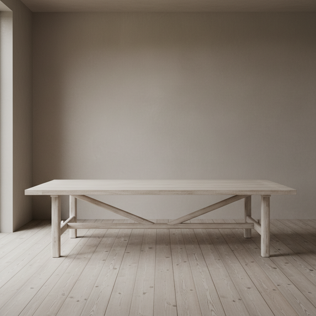 Dining Table : Anyanga : Wooden Log Table, Whitewashed Teak Dining Table Wabi Sabi Furniture Australia