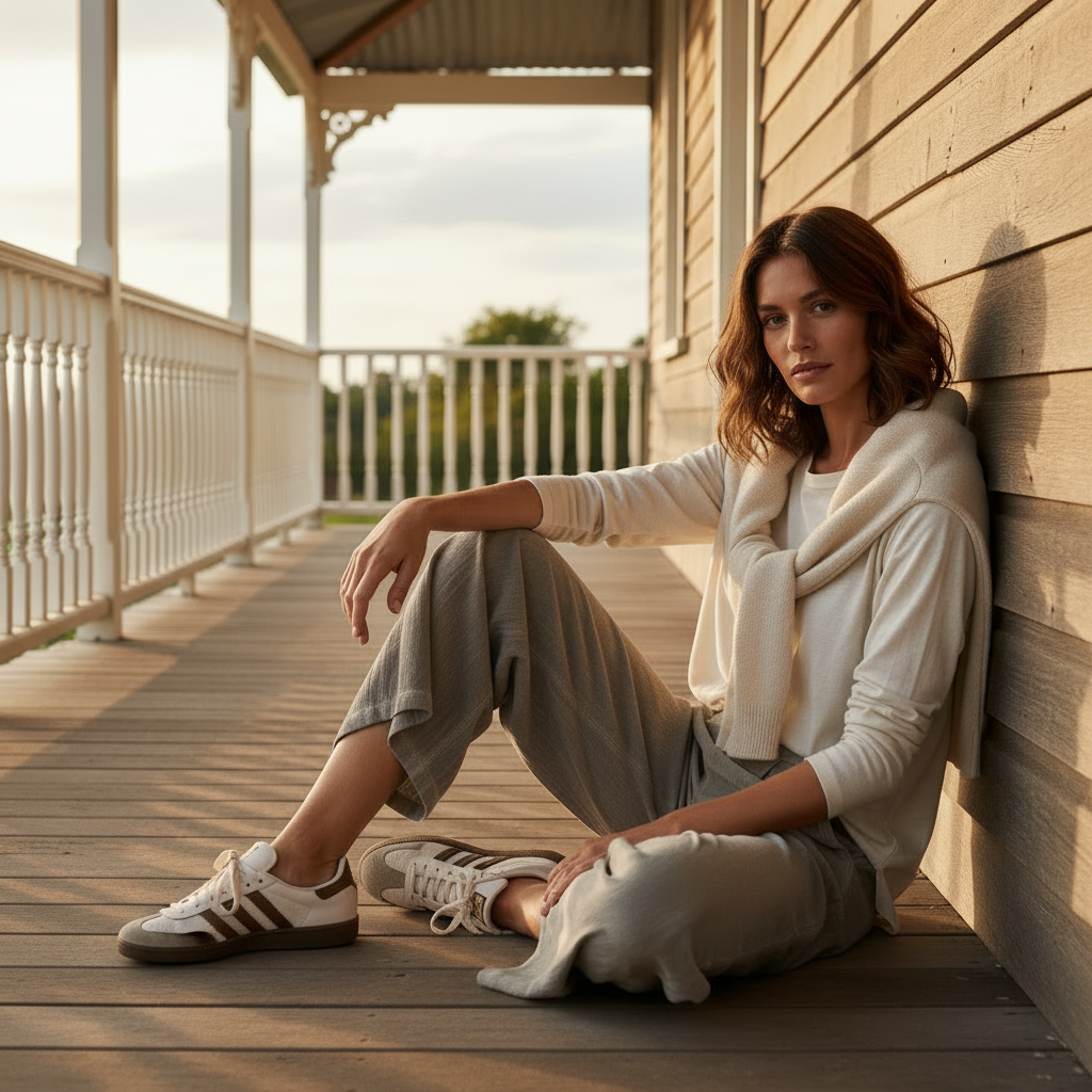 Italian Linen : Aspen: Pants, S/M | Taupe