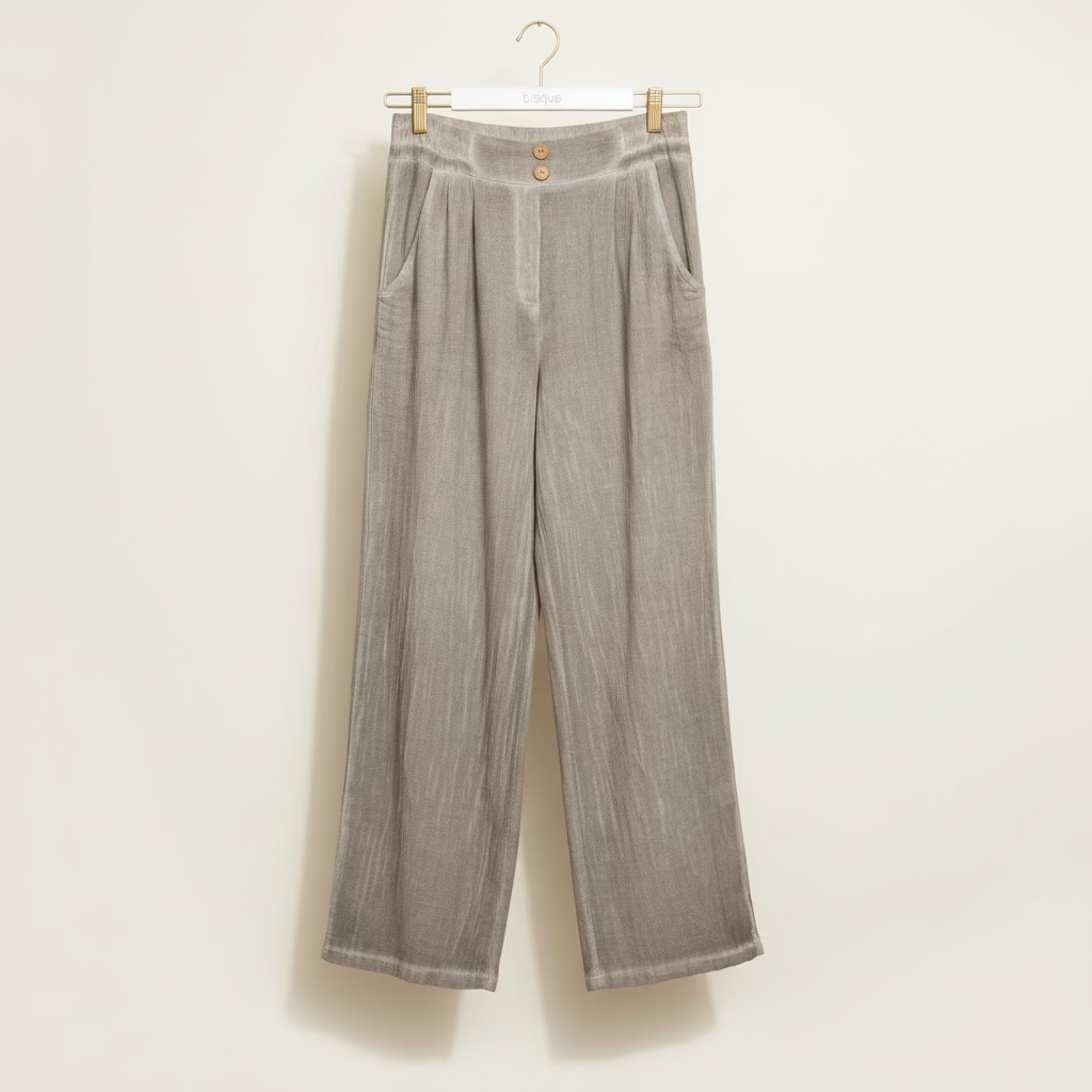 aspen italian linen wide leg taupe pants
