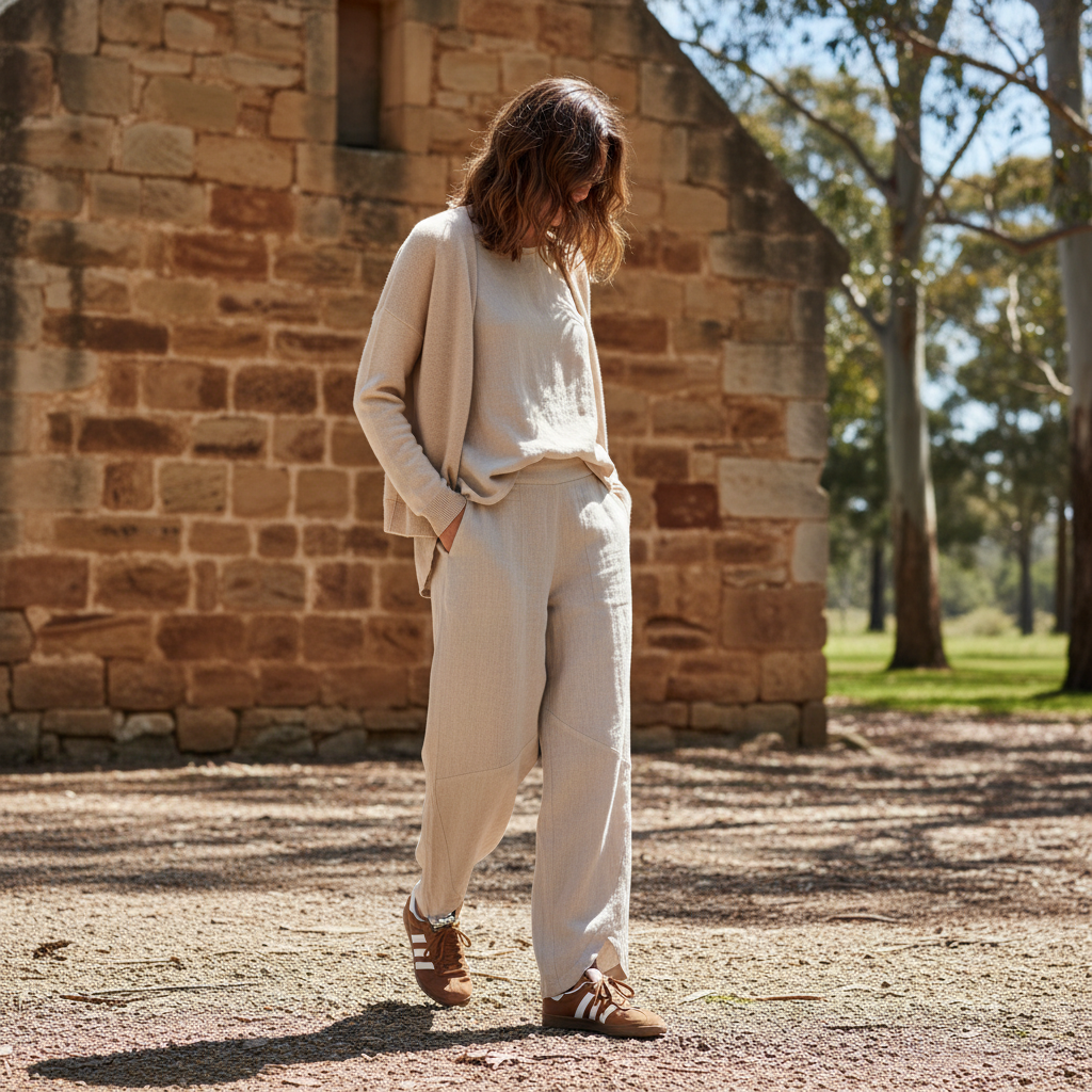 Italian Linen : Aster : Pants, S/M | Ecru
