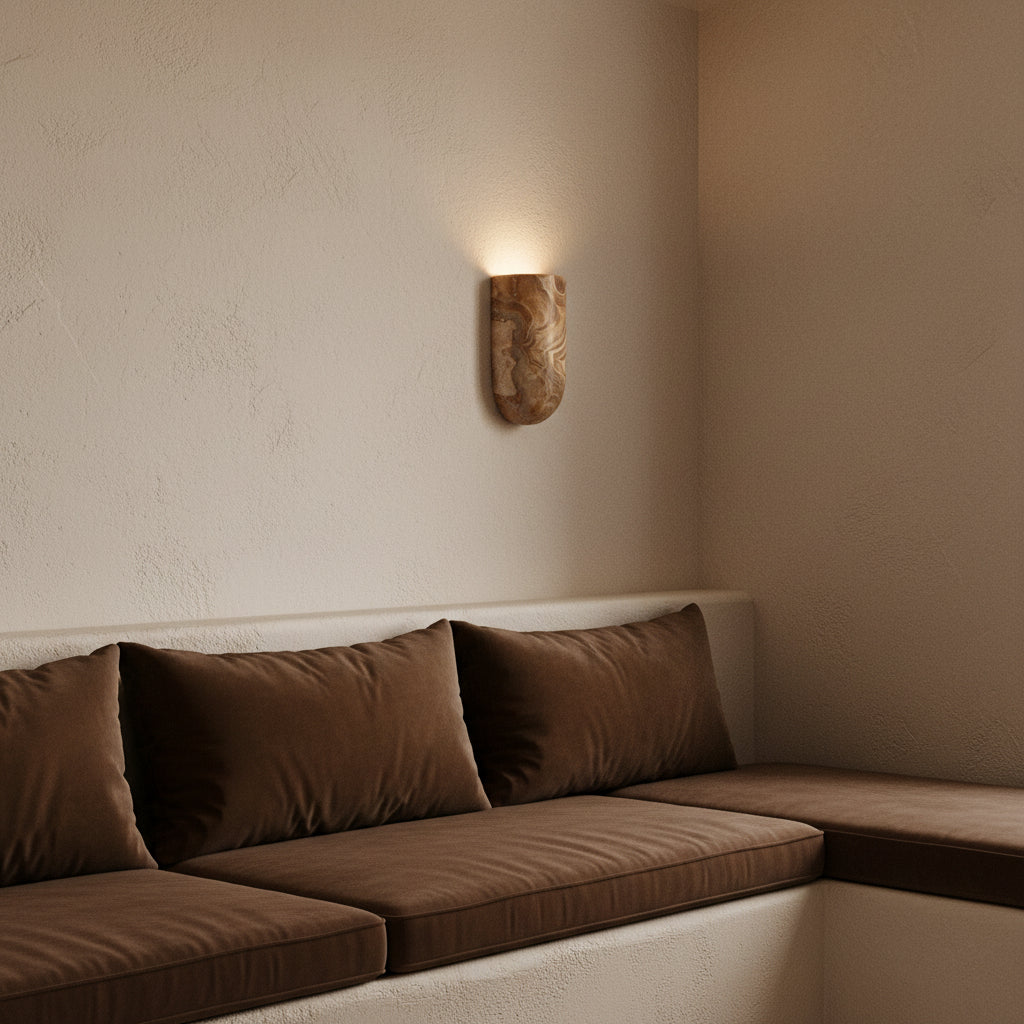 Sconce Light: Astria, Polished Onyx Wall Sconce