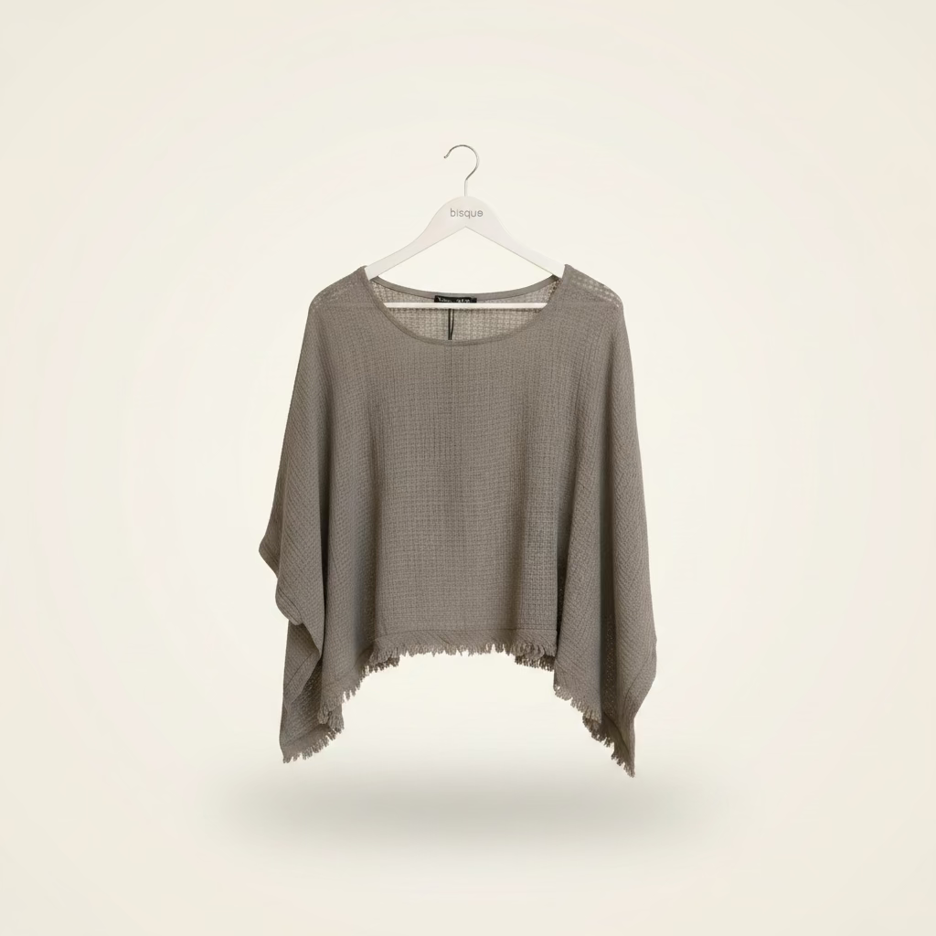 ava italian linen beige loose top one size, made in italy