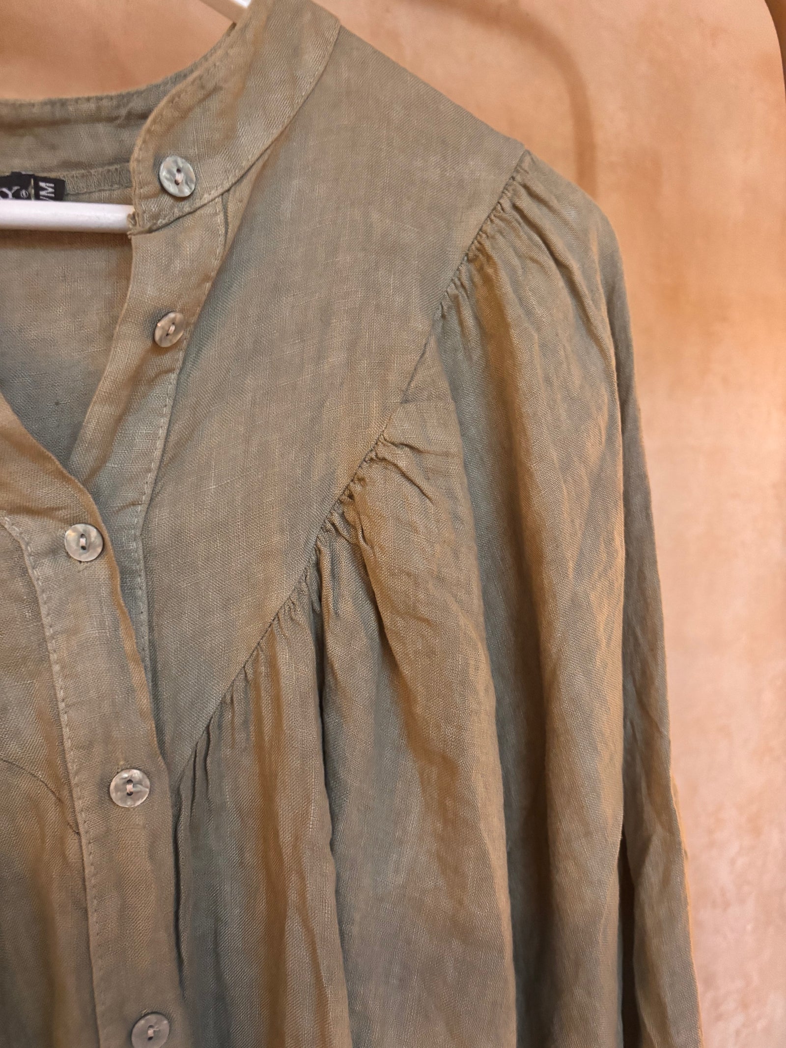 Italian Linen : Azuro : Top, Safari