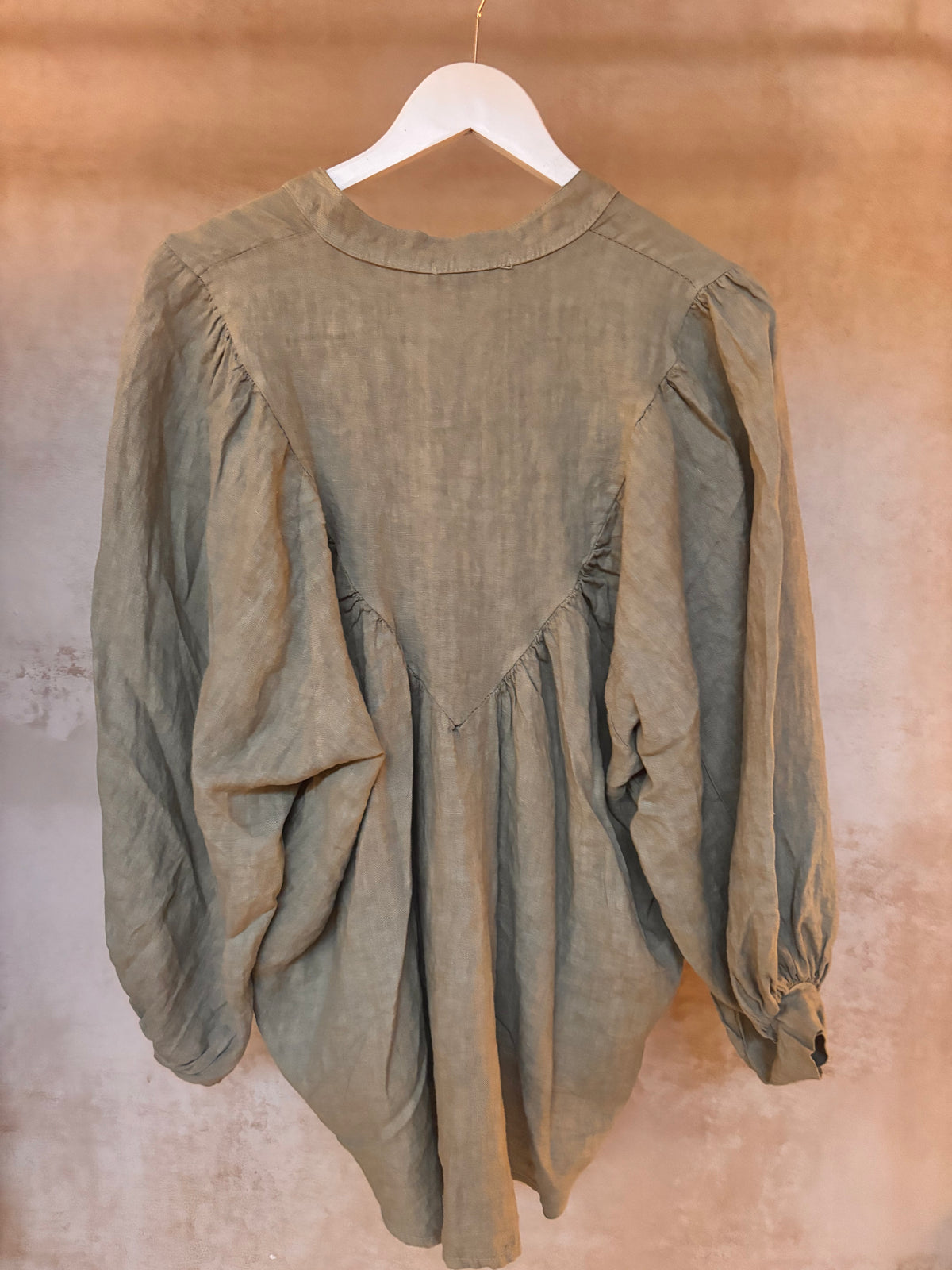 Italian Linen : Azuro : Top, Safari