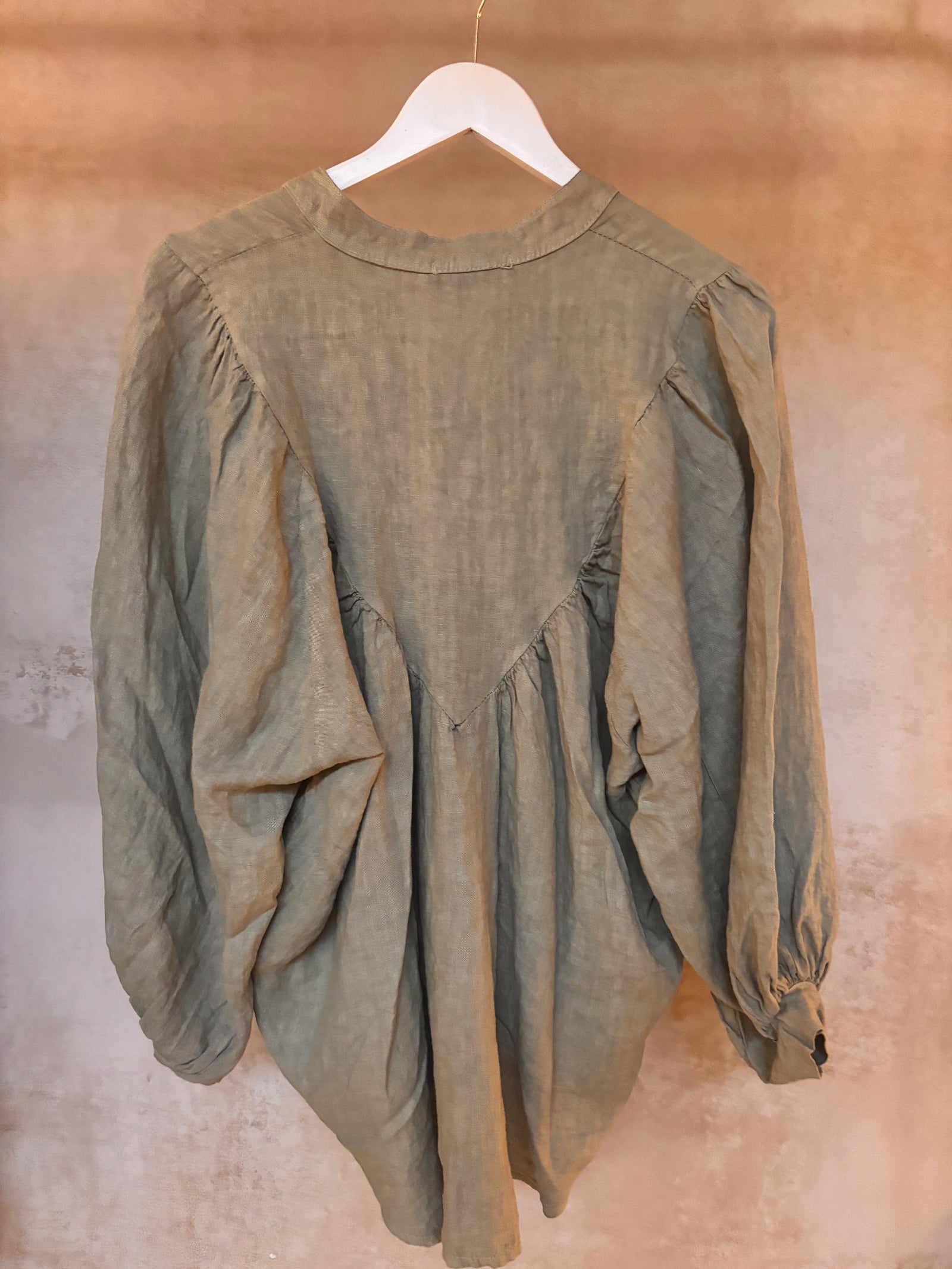 Italian Linen : Azuro : Top, Safari