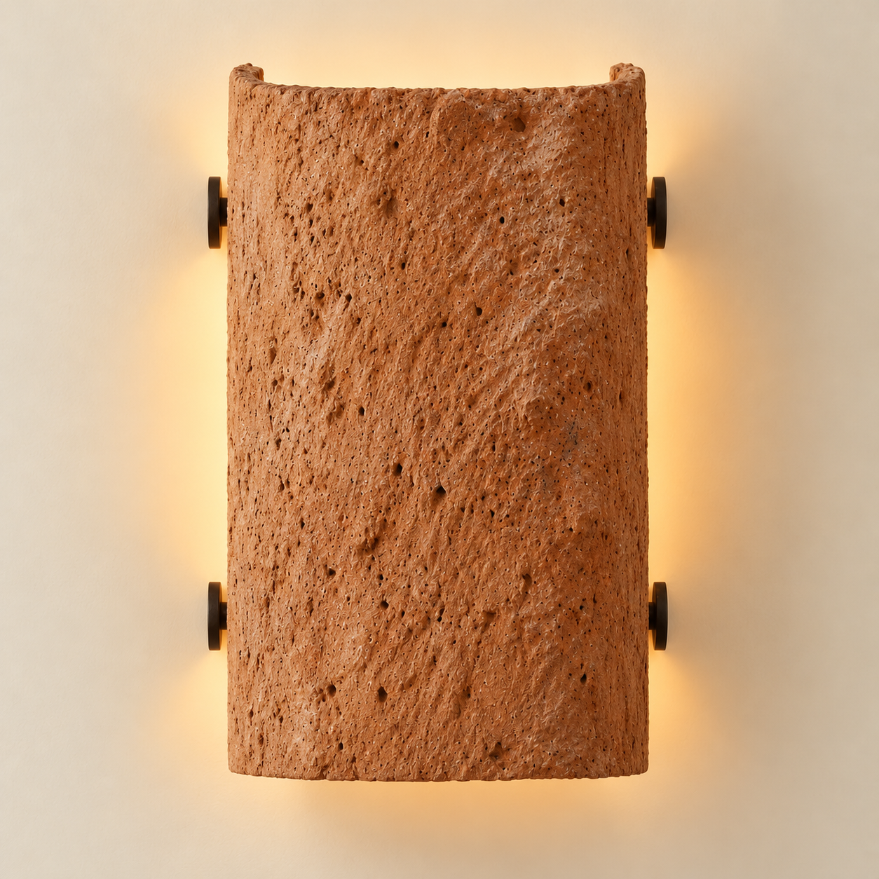 Wall Sconce : Balitona Terracotta Half Cylinder | Small | Natural Terracotta
