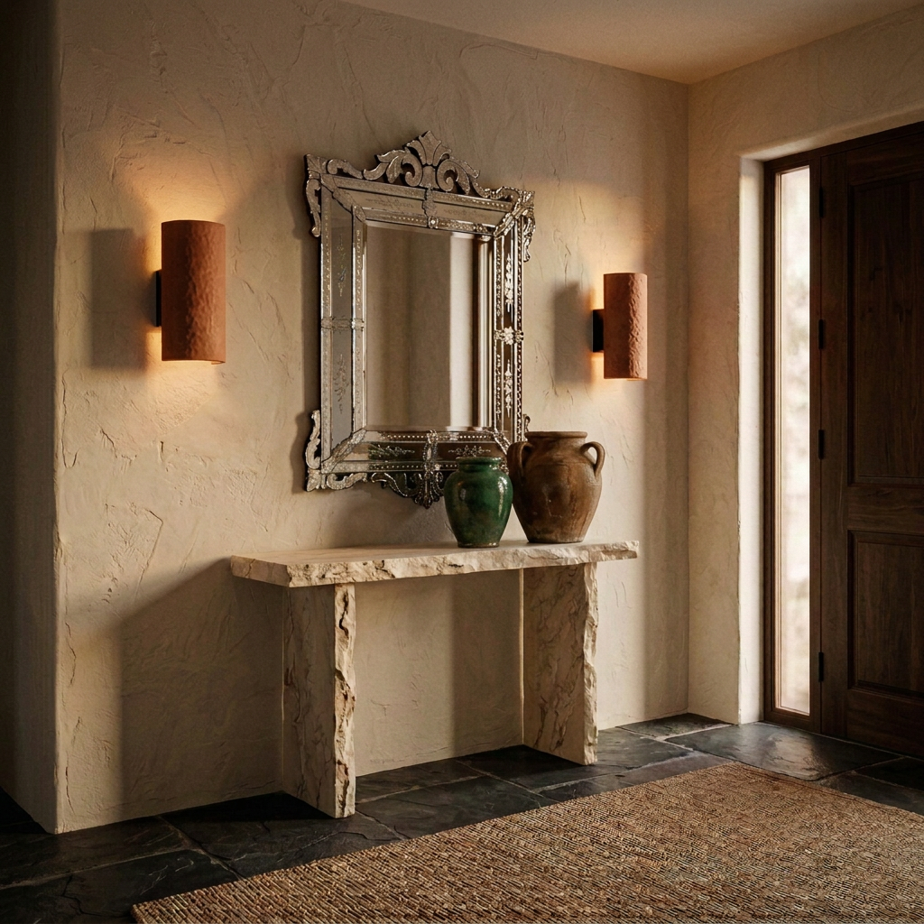 Wall Sconce : Balitona Terracotta Half Cylinder | Small | Natural Terracotta