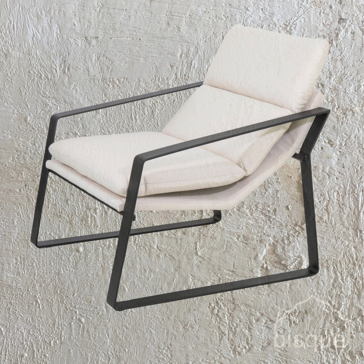 Coral : Outdoor Single Fabric Recliner, White/Black