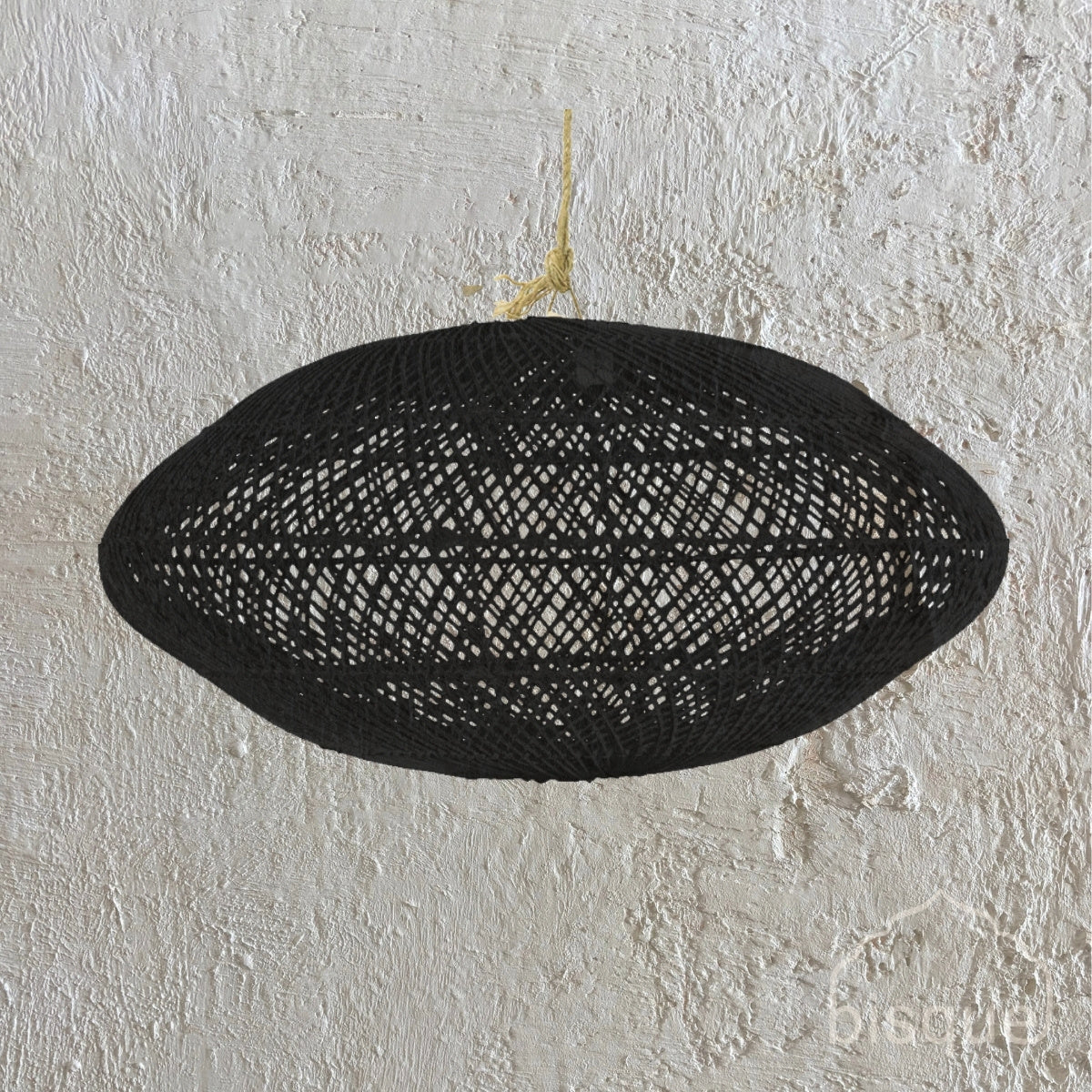 Jayo : Squat Rattan Pendant, Black