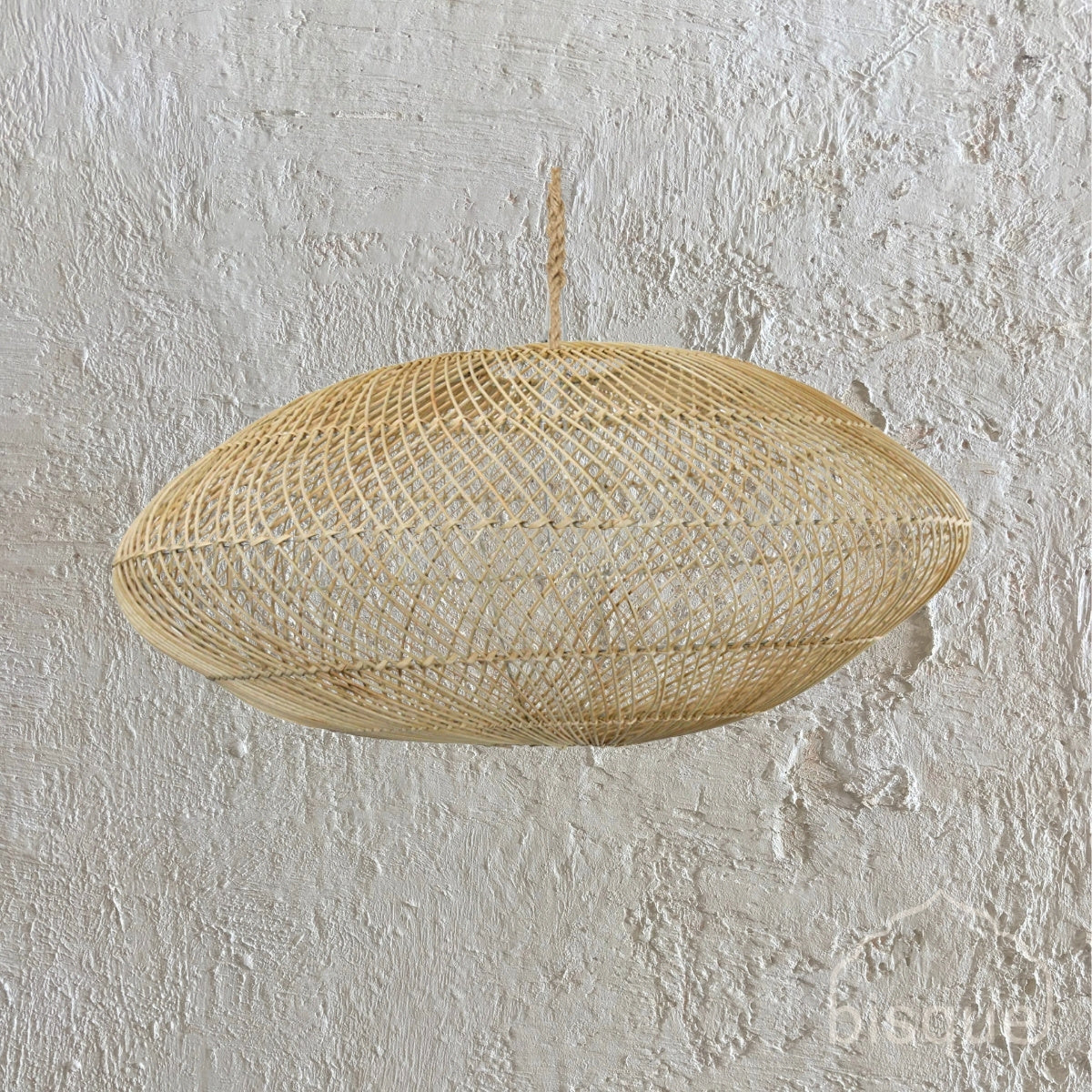 Joyo : Squat Rattan Pendant, Natural