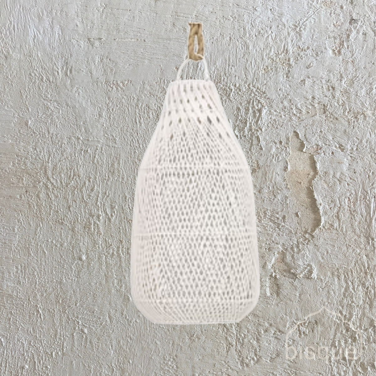 Timoci : Open Weave Rattan Pendant, White